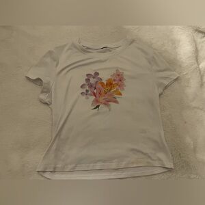 White crop top with flowers